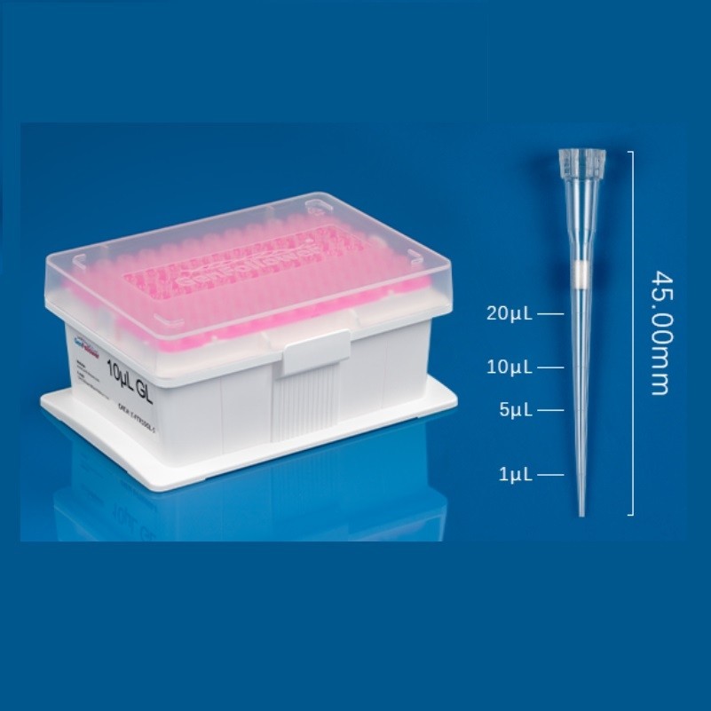 Наконечники ПЛР в штативі, GENFOLLOWER, фільтр, стерил., 10 мкл, E-FTR10GL-S